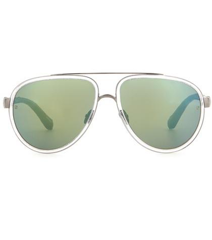 Linda Farrow Snakeskin-trimmed Sunglasses
