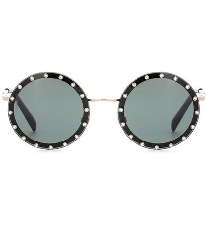 Valentino Crystal-embellished Round Sunglasses