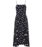 Vince Hibiscus Ditzy Satin Midi Dress