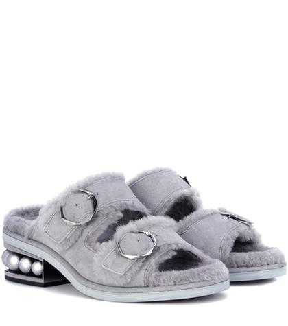 Nicholas Kirkwood Casati Shearling-lined Suede Sandals
