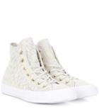 Valentino All Star Printed Suede Sneakers