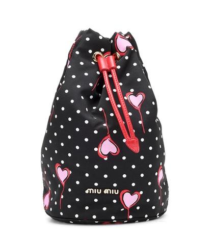 Miu Miu Heart & Dot Drawstring Bag