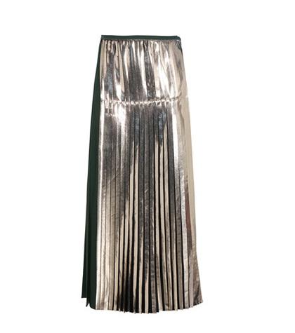 Stella Mccartney Carmen Metallic Pleated Satin Skirt