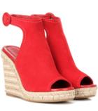 Prada Suede And Jute Wedges