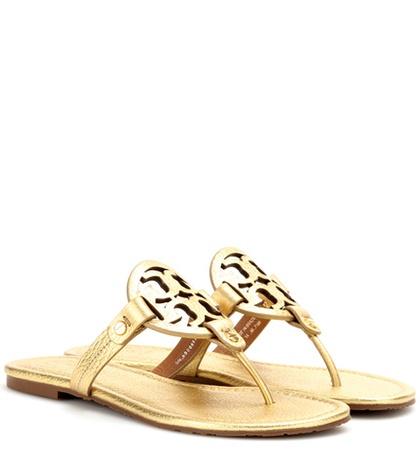 Tory Burch Miller Metallic Leather Sandals