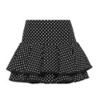 Valentino Polka-dot Wool And Silk Miniskirt
