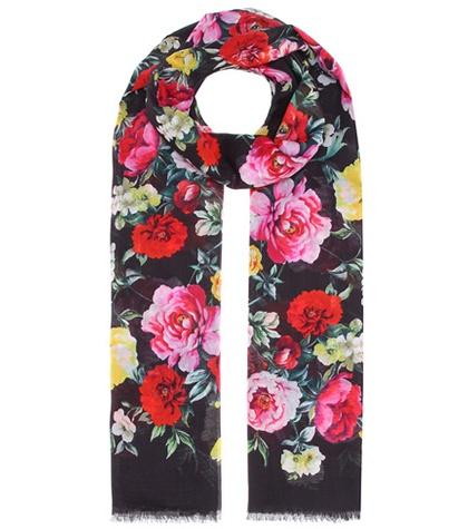 Dolce & Gabbana Floral-printed Cotton Scarf