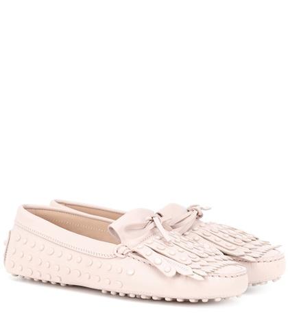 Tod's Gommino Leather Fringe Loafers