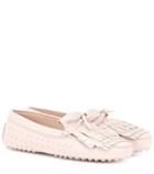 Tod's Gommino Leather Fringe Loafers