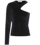 Three Graces London Velvet One-shoulder Top