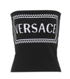 Versace Logo Intarsia Knit Bandeau Top