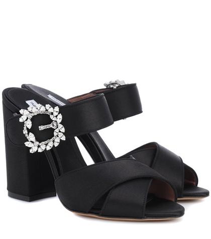Gucci Reyner Embellished Satin Sandals