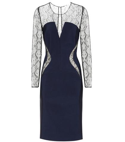 Mugler Lace-panelled Jersey Dress