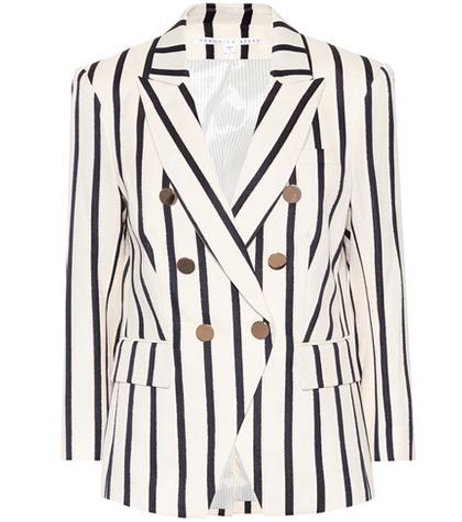 Veronica Beard Empire Striped Dickey Blazer