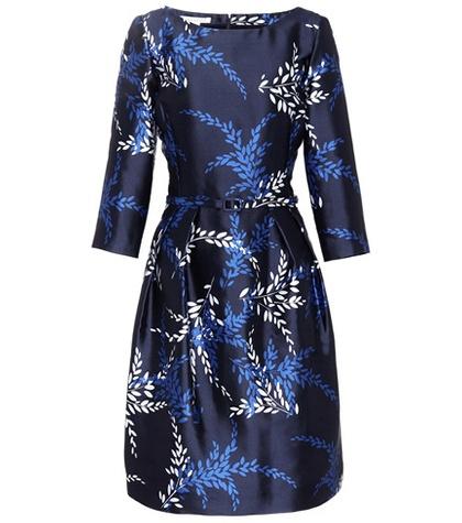 Oscar De La Renta Printed Silk And Cotton Satin Dress