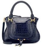 Versace Marcie Croc-effect Leather Tote