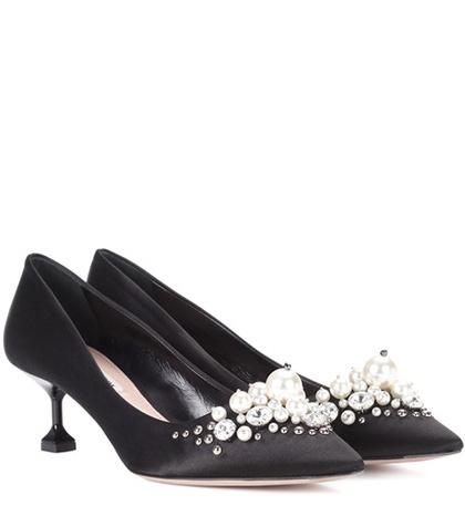 Melissa Odabash Satin Kitten-heel Pumps