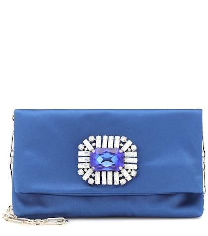 Jimmy Choo Titania Embellished Satin Clutch