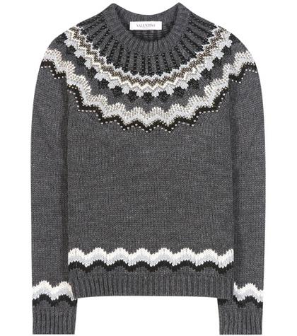 Valentino Embellished Wool And Alpaca-blend Sweater