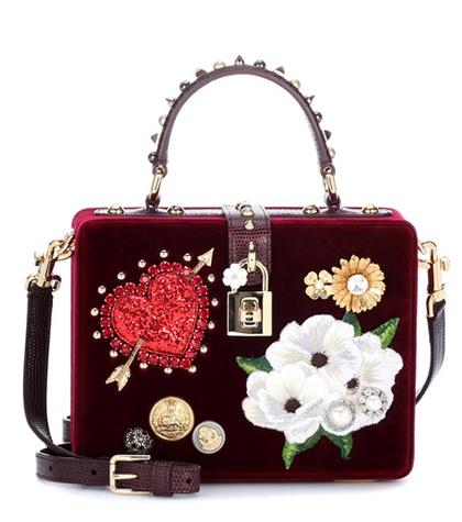 Victoria Beckham Dolce Box Velvet Shoulder Bag