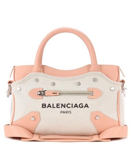 Balenciaga Mini City Belharra Canvas And Leather Shoulder Bag
