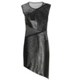 Saint Laurent Embellished Leather And Mesh Minidress