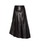Brunello Cucinelli Asymmetrical Leather Midi Skirt