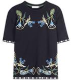 Tory Burch Ainsley Embroidered Cotton Jersey Top