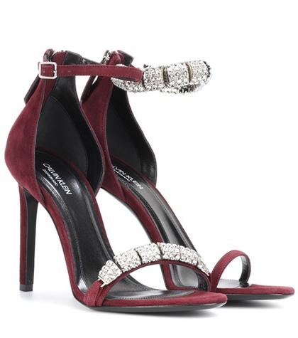 Calvin Klein 205w39nyc Camelle Embellished Suede Sandals