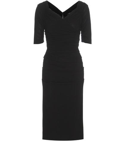Dolce & Gabbana Ruched Virgin Wool-blend Dress