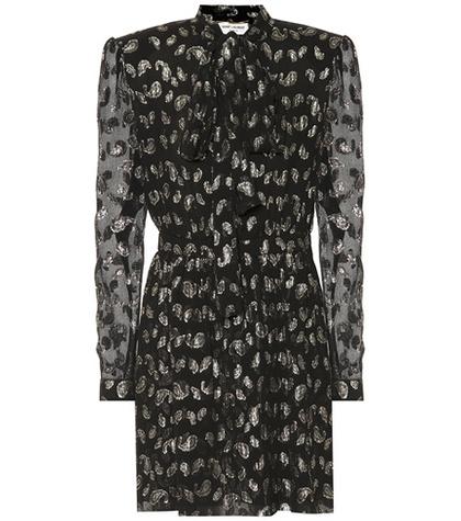 Saint Laurent Fil Coupé Silk-blend Minidress