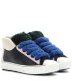 See By Chlo Shearling-trimmed Leather Sneakers