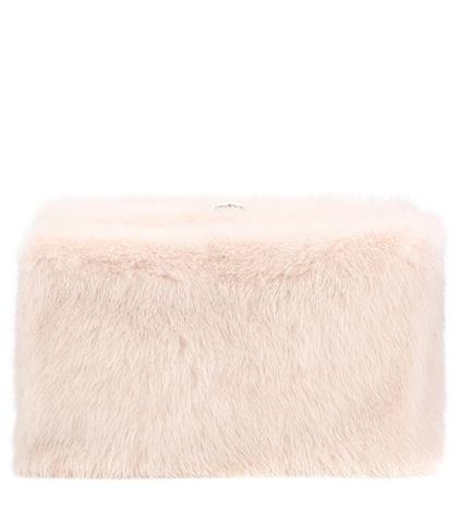 Jonathan Simkhai Asymmetrical Frame Fur Clutch