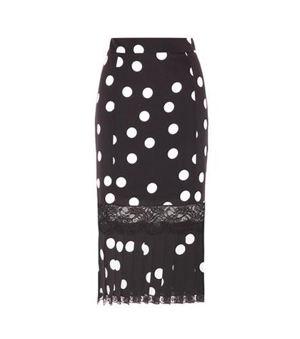 Dolce & Gabbana Polka-dotted Silk-blend Skirt