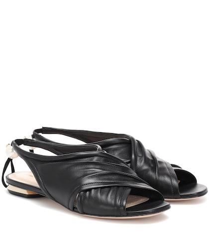 Fendi Delphi Leather Sandals