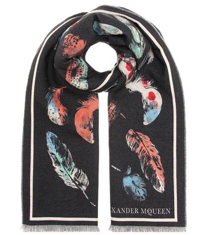 Alexander Mcqueen Oversized Printed Wool Scarf