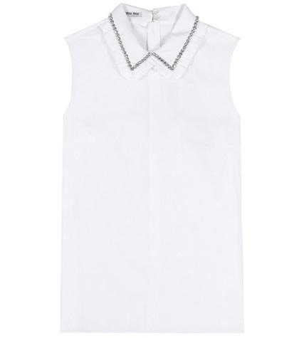 Miu Miu Embellished Cotton Blouse