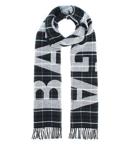 Balenciaga Checked Wool Scarf