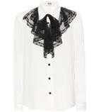 Miu Miu Lace-trimmed Silk Shirt