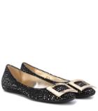 Roland Mouret Gommette Printed Suede Ballerinas