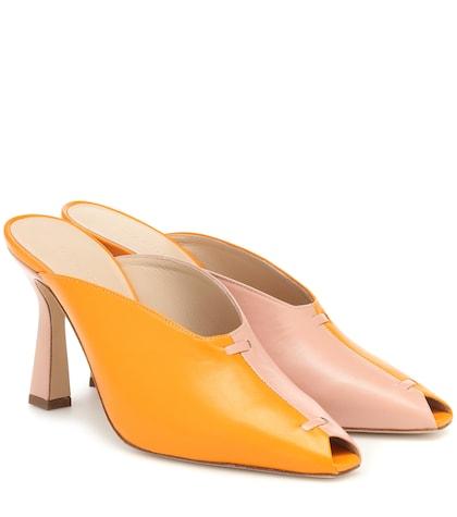 Wandler Niva Two-tone Leather Mules