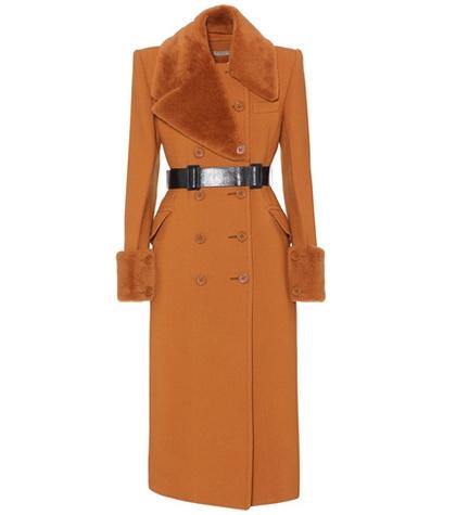 Bottega Veneta Shearling-trimmed Wool Coat