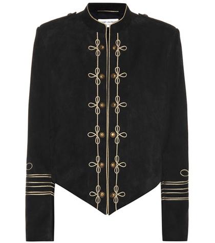 Saint Laurent Embellished Suede Jacket