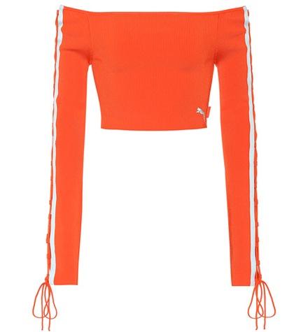Fenty By Rihanna Knitted Off-the-shoulder Top