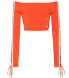 Fenty By Rihanna Knitted Off-the-shoulder Top