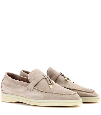 Loro Piana Summer Charms Walk Suede Loafers