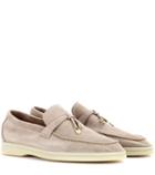 Loro Piana Summer Charms Walk Suede Loafers