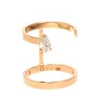 Ray-ban Serti Sur Vide 18kt Rose Gold Ring With Pear Diamond