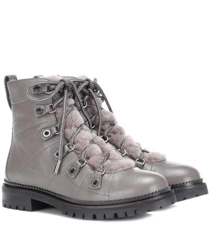 Prada Hillary Flat Leather Ankle Boots