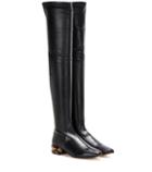 Tory Burch Calf Hair-trimmed Leather Over-the-knee Boots